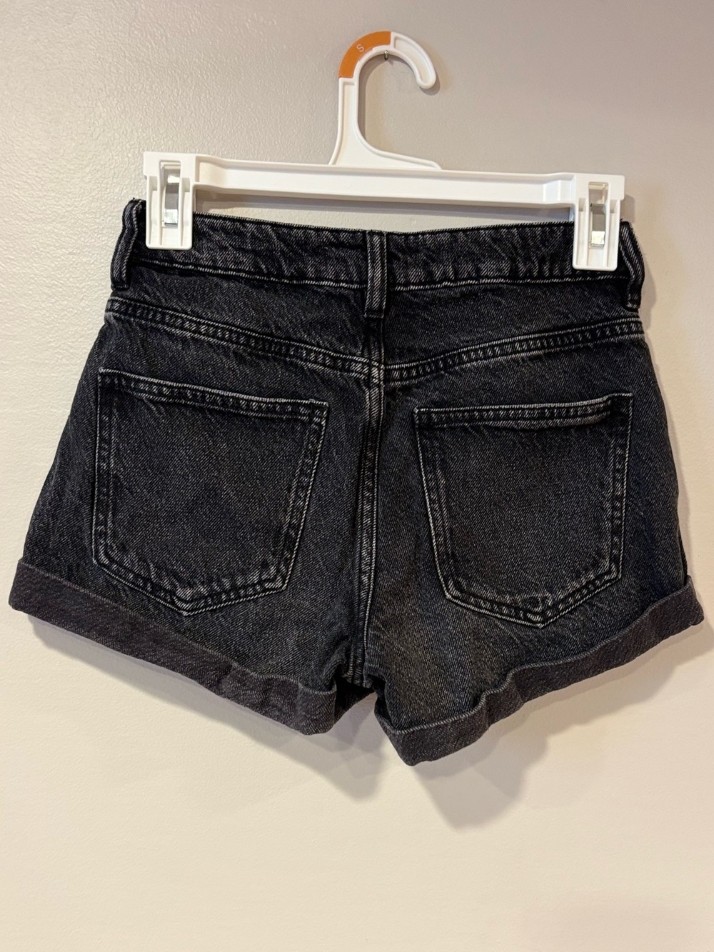 PacSun Black Denim Mom Shorts High Rise Rigid Denim Women's 24 XS - Picture 4 of 8